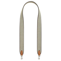 Cordage Canvas With Swift Calfskin Bag Shoulder Strap Women's Black & Beige
