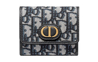 DIOR 30 Montaigne Canvas Wallet Women's Denim Blue