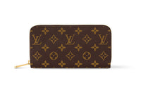LOUIS VUITTON Zippy Monogram Canvas Wallet Women's Brown & Green