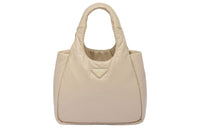 PRADA Soft Sheep Leather Tote Bag Shopping Bag Handbag Medium Size Women's Sand