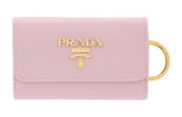 PRADA Saffiano Leather Key Pouch Women's Pink