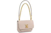 LOUIS VUITTON Cow Leather Chain Bag Shoulder Bag Women's Taupe