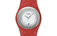 HERMES Wrist Watch Quartz Movement Leather Watch Bands 31mm White Dial Women's Watch