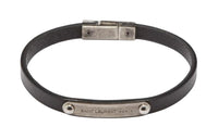 SAINT LAURENT Leather Wristbands Men's Black