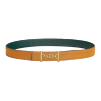 HERMES Calfskin Leather Belts Women's Brown Width 2.4CM