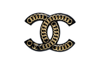 CHANEL Metal Brooch Women's Black Gold