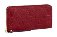 LOUIS VUITTON Embossed Leather Wallet Women's Cherry Berry Color