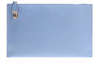 PRADA Cow Leather Clutch Women's Light Blue