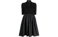 PRADA Nylon And Knit Midi Dress 'Black'