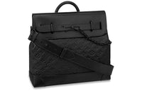 LOUIS VUITTON Steamer Cow Leather Small Box Handbag Handbag Small Size Men's Black