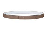 HERMES Double-Sided Silver Buckle Epsom Calfskin Double-Sided Leather Belt Women's Brown/White Width: 2.4cm