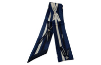 CHANEL Silk Scarves Women's Blue