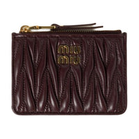 MIU MIU Sheepskin Card Holder Women's Brown