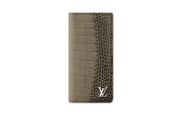 LOUIS VUITTON Brazza Crocodile Leather Wallet Men's Olive Green