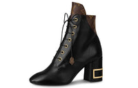 LOUIS VUITTON Bliss Monogram Ankle Boots Women's Black