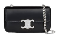 CELINE Triomphe Shiny Cow Leather Crossbody Bag, Shoulder Bag Women's Black