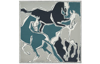 HERMES Silk Scarves Women's Gray/Blue