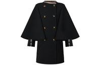 LOUIS VUITTON Wool Crepe Cape-Sleeve Coat