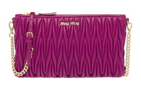 MIU MIU Sheepskin Shoulder Bag Crossbody Bag Women's Rose Red