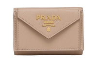 PRADA Saffiano Leather Wallet Mini Women's Fire Pink