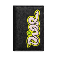DIOR KAWS Collaboration Cow Leather Card Holder Men's Black