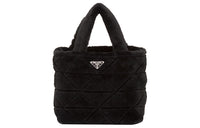 PRADA Shearling Tote Bag, Shopping Bag, Handbag Regular Women's Black