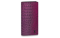 LOUIS VUITTON Brazza Crocodile Leather Wallet Women's Fuchsia