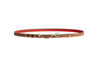 HERMES Carrousel Leather Belts Women's Brown, Orange