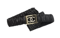 CHANEL Leather Belts Women's Black