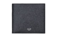 CELINE Grained Calfskin Wallets Card Holders Men's Black