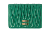 MIU MIU Nappa Leather Card Holder Card Holder Women's Green