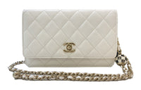 CHANEL WOC Sheepskin Crossbody Bag Regular Women's White