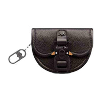 DIOR Cow Leather Earphone Case Small Size Men's Black