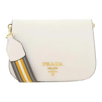 PRADA Calfskin Shoulder Bag Crossbody Bag Unisex White