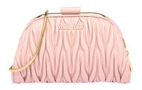 MIU MIU Matelassé Soft Sheep Leather Handbag Shoulder Bag Women's Egg White Stone Color