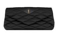 SAINT LAURENT Lambskin Envelope Bag Clutches Large Size Women's Black
