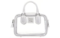 MIU MIU Leather Detail Shoulder Bag Crossbody Bag Handbag Mini Women's Silver White