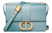 DIOR 30 Montaigne Cow Leather Shoulder Bag Crossbody Bag Women's Blue