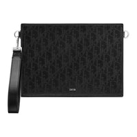 DIOR Grained Cow Leather Clutch Men's Black