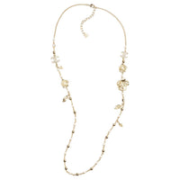 CHANEL Metal Artificial Pearl Necklaces Women's Gold