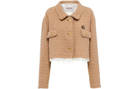 MIU MIU Cropped Coats Women's Camel Brown