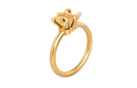 CELINE Triomphe Solitaire Ring In Brass With Gold Finish