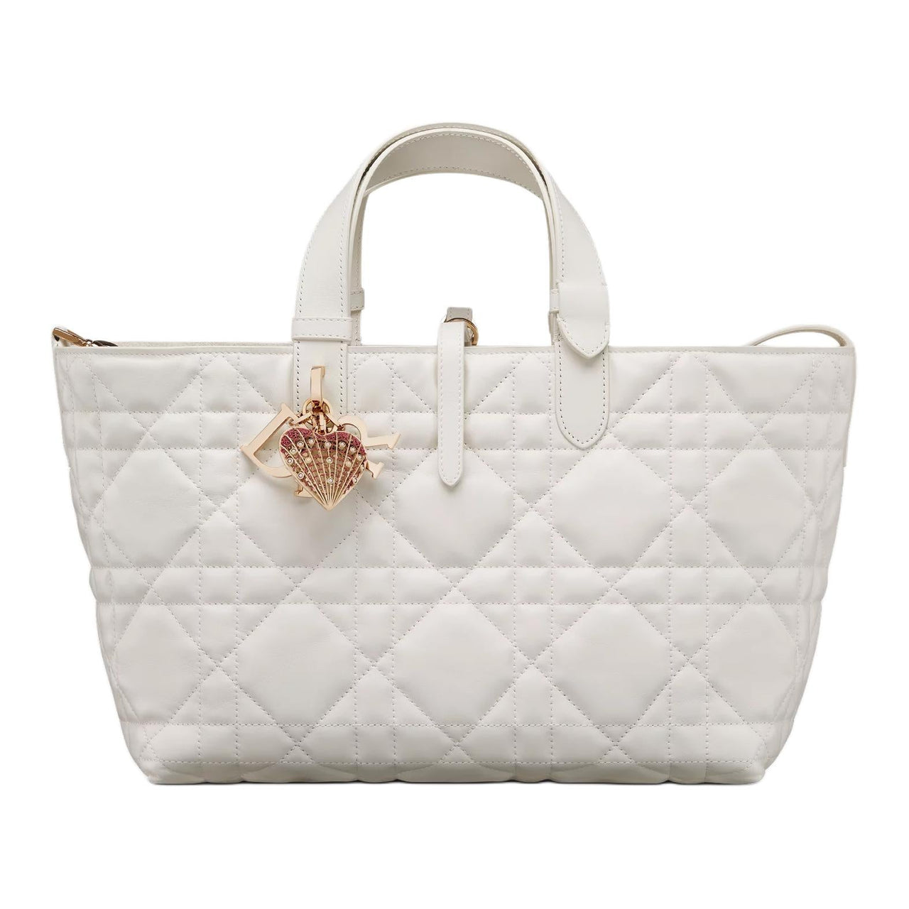 DIOR ToujoursDioramour Dior Cow Leather Tote Bag, Shopping Bag, Shoulder Bag, Handbag Medium Size Women's White