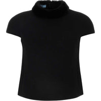 PRADA Back-Zip Short-Sleeved Top