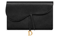 DIOR Saddle Goatskin Clutch Regular Women's Black