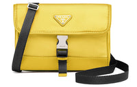 PRADA Fabric With Leather Cell Phone Pouch Crossbody Bags Unisex Yellow