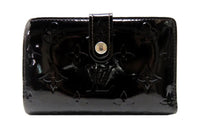 LOUIS VUITTON Patent Leather Wallet Unisex Dark Purple Red
