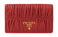 PRADA Leather Wallet Women's Red