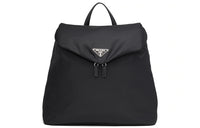 PRADA Re-Nylon Leather Backpack Men's Black