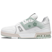 LOUIS VUITTON Trainer Mung Bean Ice Flower Low-Top Skateboard Shoes Unisex White Green